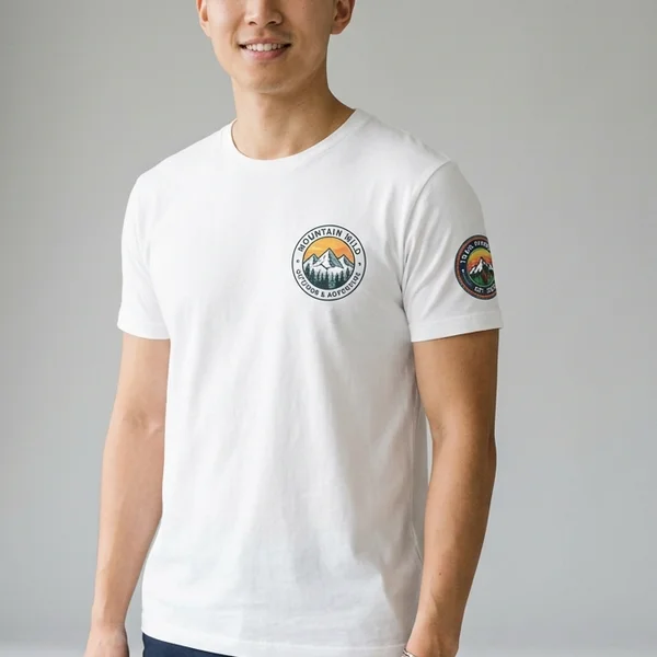 Left chest and sleeve logo print DTF