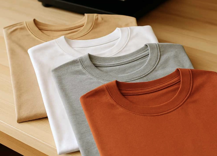 เสื้อยืดผ้าคอตตอนเนื้อนุ่มหลายสีสำหรับสกรีนเสื้อ