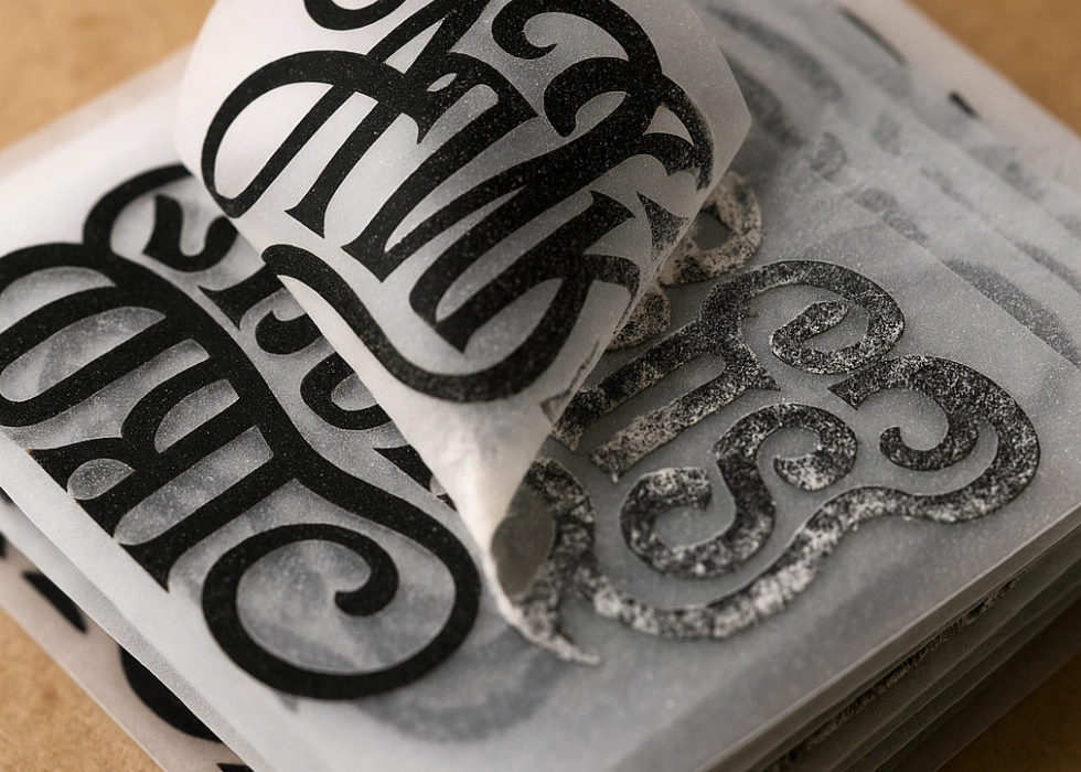 แผ่นฟิล์ม DTF ที่มีปัญหาคราบกาวเกาะไม่สม่ำเสมอและกาวเป็นเม็ด