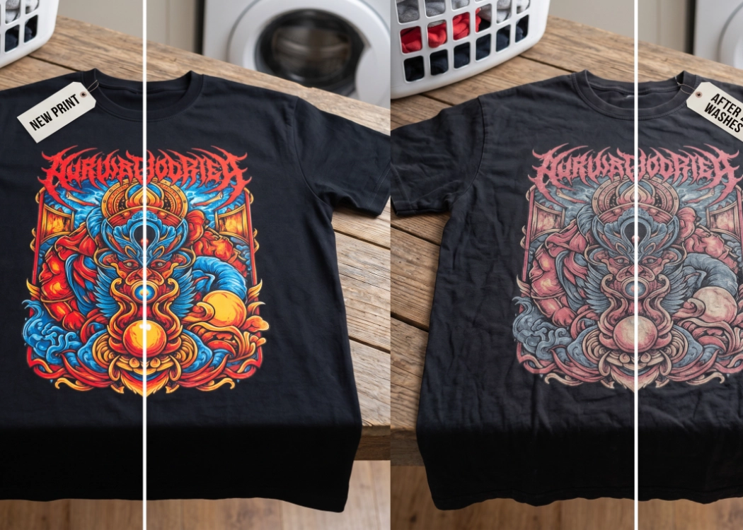 สกรีนเสื้อ DTF หมึกเกรดถูก vs เกรดแพง ความแตกต่างที่มองไม่เห็น แต่วัดกันที่ "ความทนทาน"