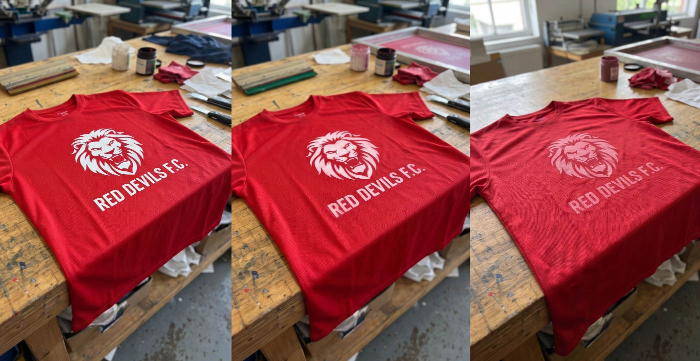 สกรีนเสื้อ DTF บนผ้าโพลีเอสเตอร์: เจาะลึกปัญหา "เสื้อสีตกใส่ลายสกรีน" และวิธีป้องกัน